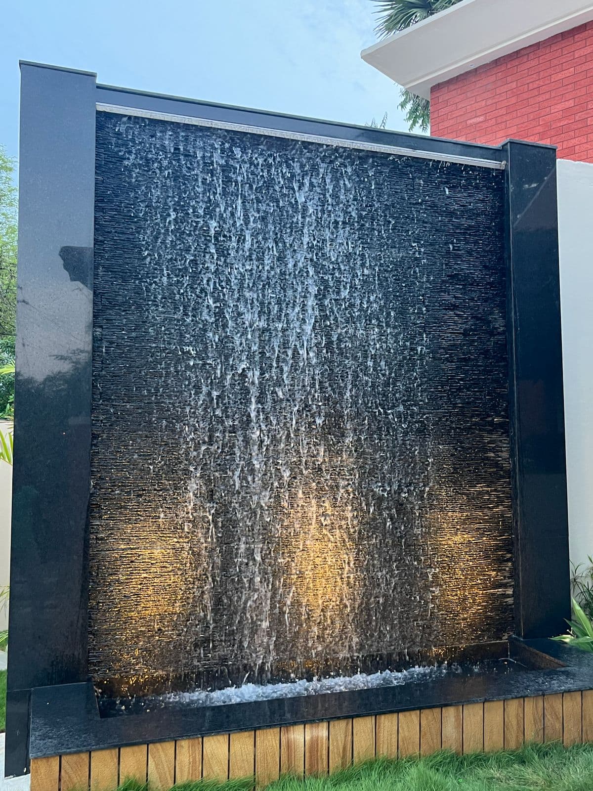 The fountain at MHOMES Resort, Madurai